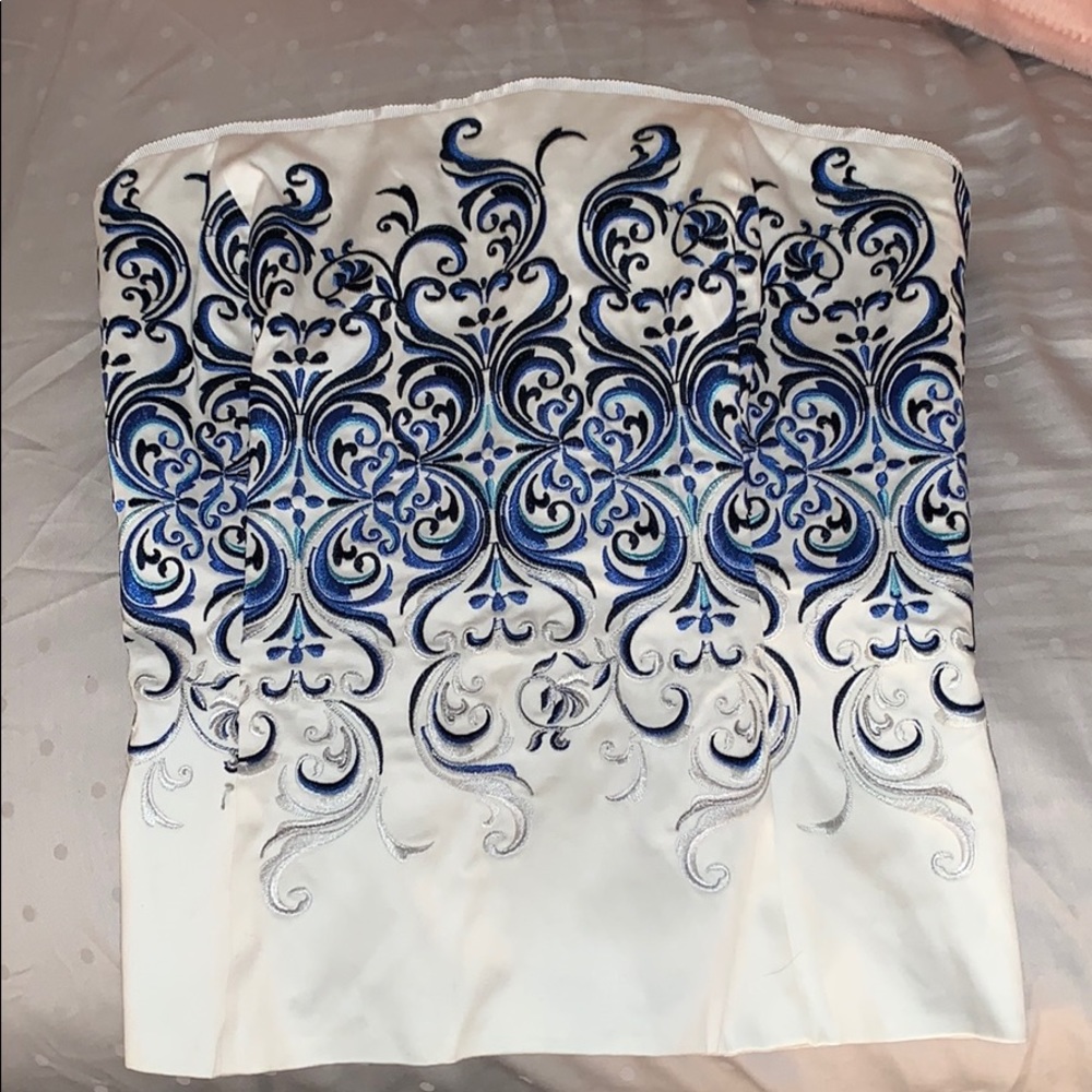 Bustier Top blue and white